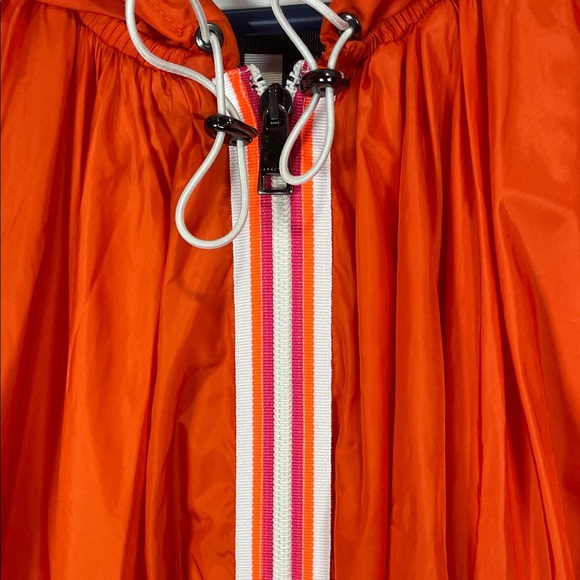 Bright Orange Hooded Women's Windbreaker Jacket - Picture 3 of 13